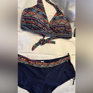 Rose Gal 3x NEW!  2 piece blue swimsuit XXXL